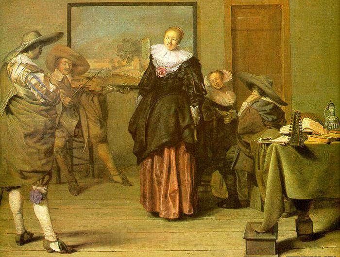 CODDE, Pieter The Dancing Lesson Norge oil painting art